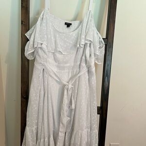 Torrid White Ruffle Maxi Dress